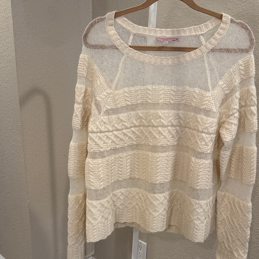 Calypso St. Barth Cream Textured Sweater